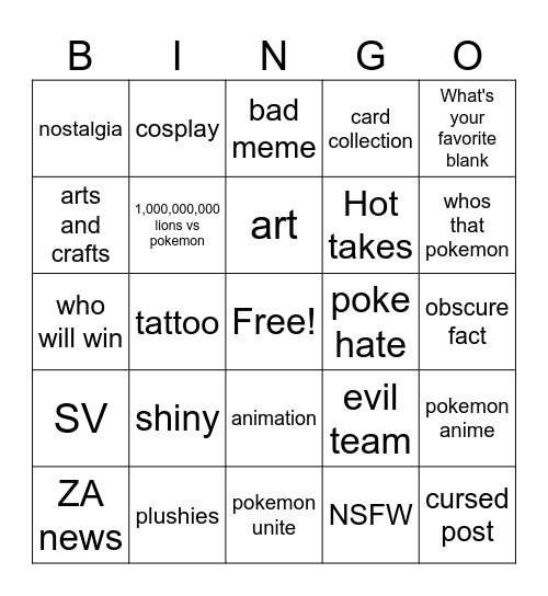 Pokebingo Card