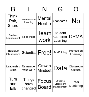 PD Bingo Card