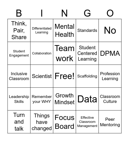 PD Bingo Card