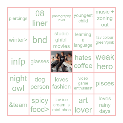 em’s bingo!! Bingo Card