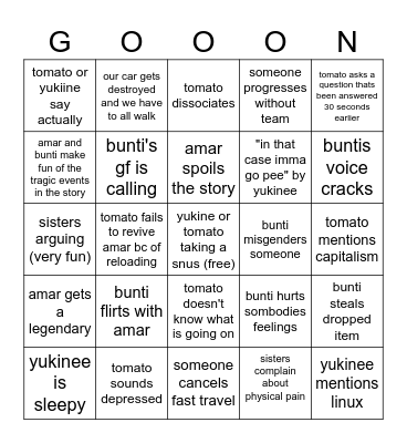 Gaming w/ the boys bingo Card