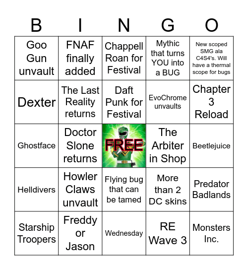 SHOCK N' AWESOME !!! Bingo Card