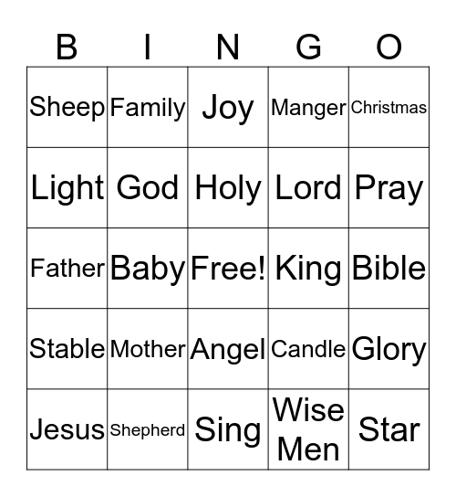 Listen for these words to win a prize! Bingo Card