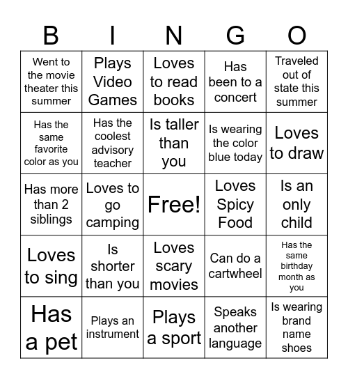 Find Someone Who... Bingo Card