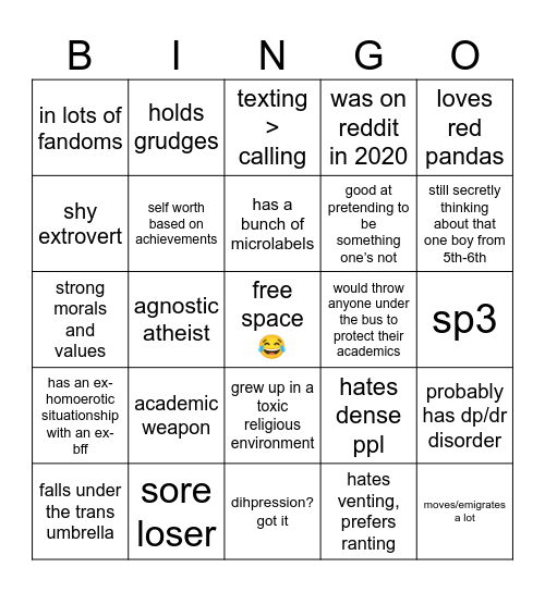 cassy bingo ❤️‍🩹❤️‍🩹 Bingo Card