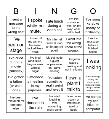 FUN BINGO Card