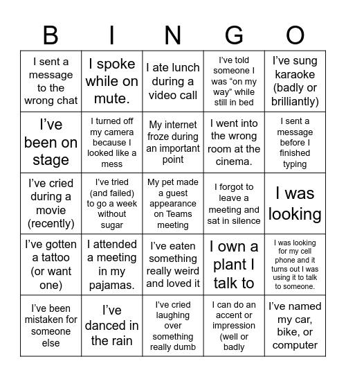 FUN BINGO Card