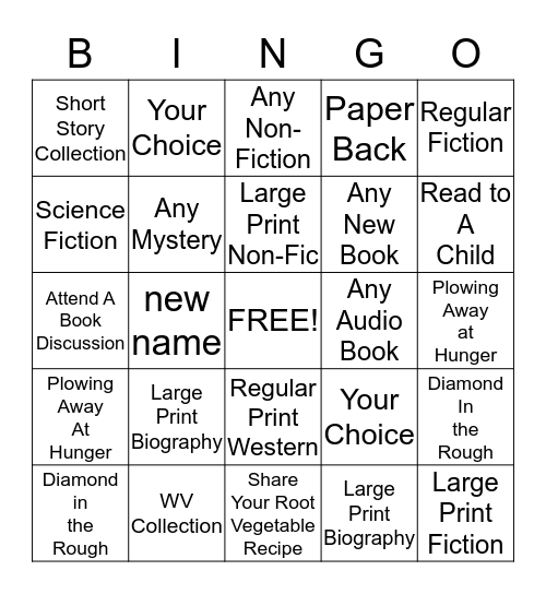 GROUND BREAKING READS Bingo Card