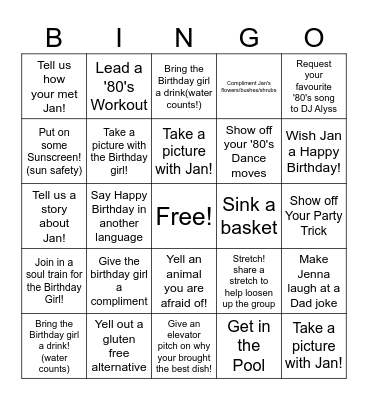 Still Sweating to the Oldies at 65! Bingo Card