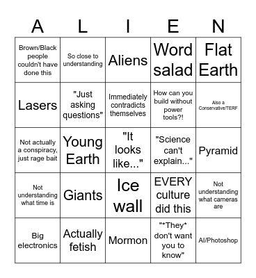 Historal Conspiracy Bingo Card
