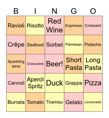 Holiday trip Bingo Card