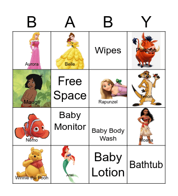 Disney Bingo Card