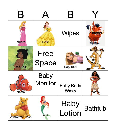 Disney Bingo Card