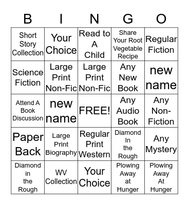 GROUND BREAKING READS Bingo Card