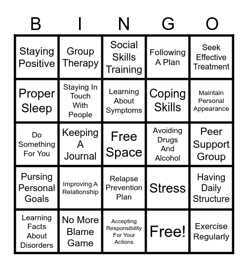 IMR Bingo Card