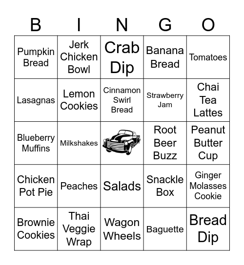 The Veggie Wagon Bingo Card