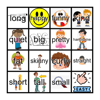 Adjectives Bingo Card