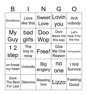 Black is Beautiful Bingo Card