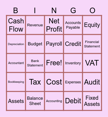 Bingo Accountant Bingo Card