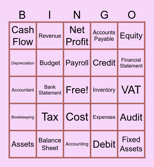 Bingo Accountant Bingo Card