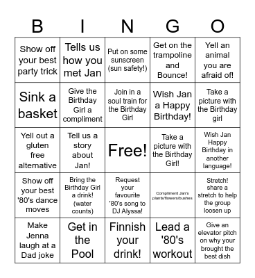 Still Sweating to the Oldies at 65! Bingo Card