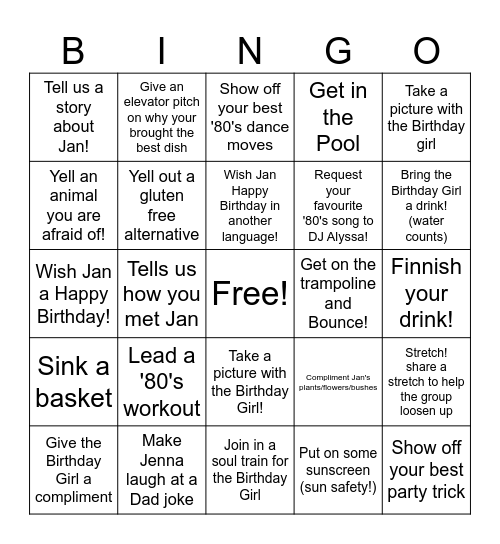 Still Sweating to the Oldies at 65! Bingo Card
