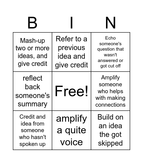 Better Together Bingo Card