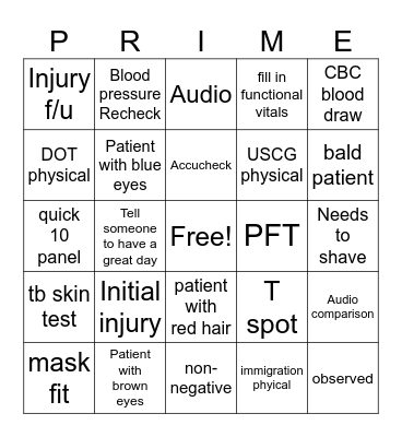 PRIME BINGO Card