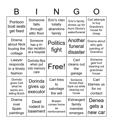 2025 Family Bingo Card