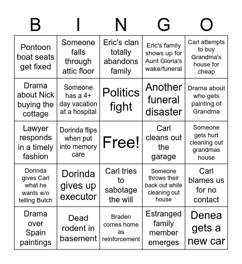 2025 Family Bingo Card