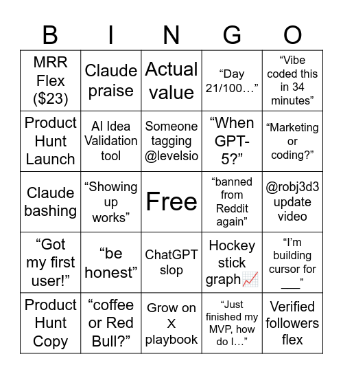 Bingo in Public Bingo Card