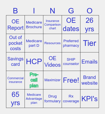 OPEN ENROLLMENT Bingo Card