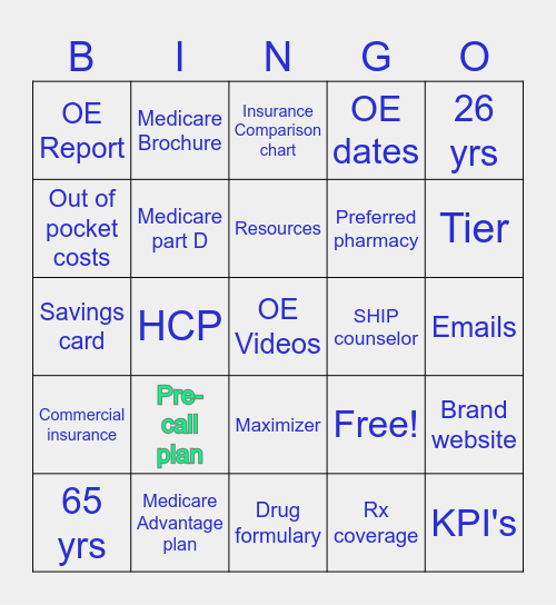 OPEN ENROLLMENT Bingo Card