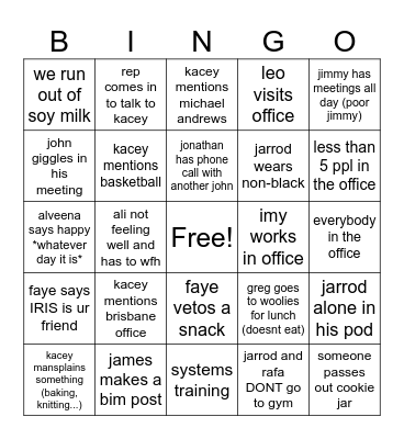 FTA BINGO Card