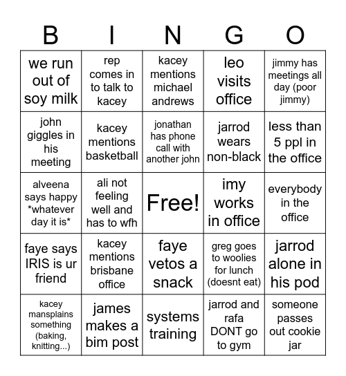 FTA BINGO Card