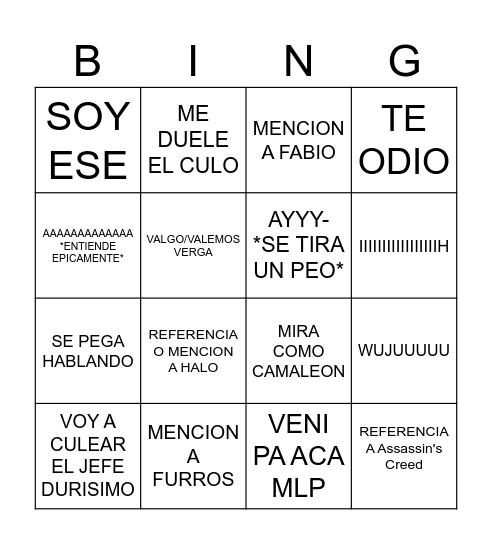 Husband gamer bingo Card