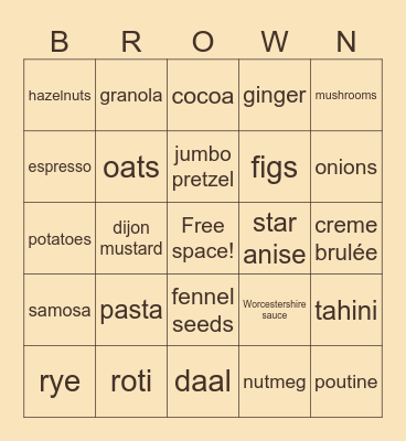 TIRAMISU PARTY BINGO Card