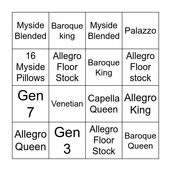 Bunbury Bingo Card