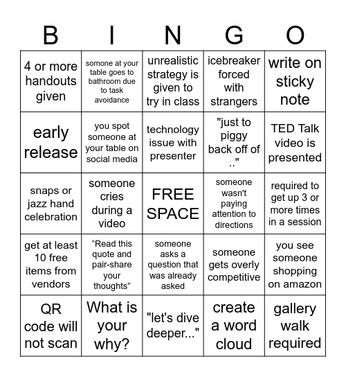 PD BINGO Card