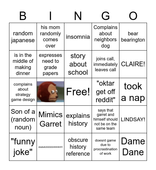 Ben Bingo Card