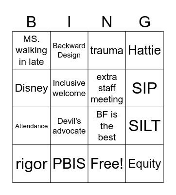PD BINGO Card