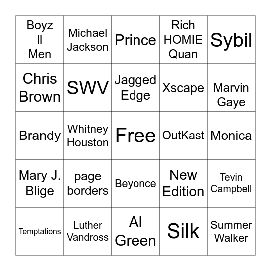 Microsoft Word  Bingo Card