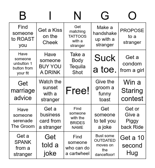 Bachelor Bingo Card