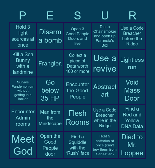 Pressure Bingo [Asshole Edition] Bingo Card