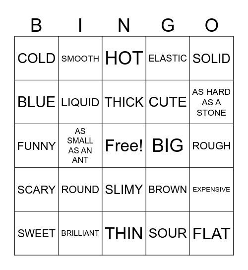 FIND SOMETHING THAT IS... Bingo Card
