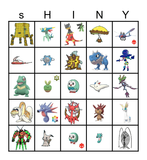 2025 shiny hunts Bingo Card