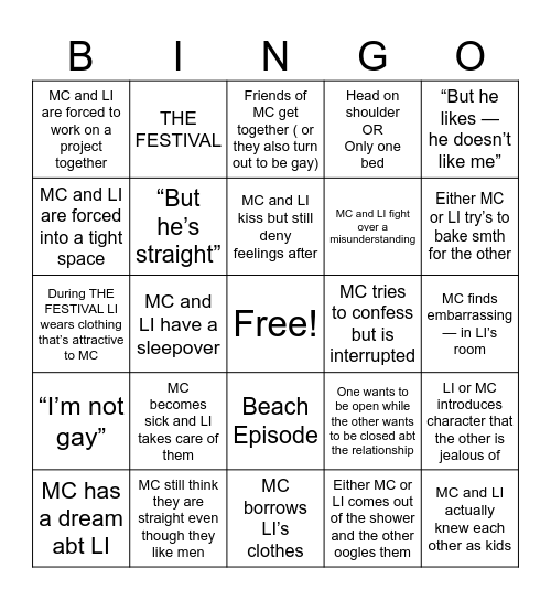 BL Bingo Card