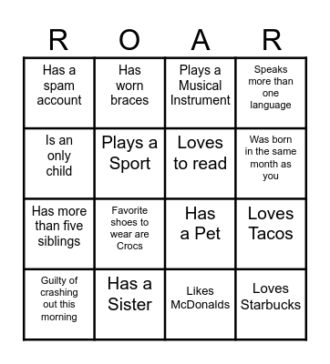 Link Crew - Making New Connections Bingo Card