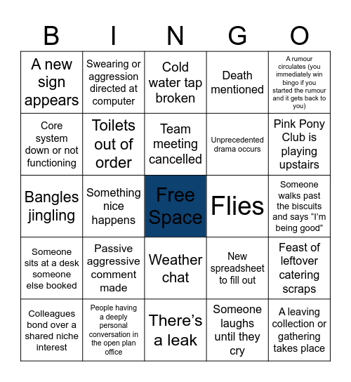 Office Bingo Card