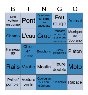 Vacances de Wiwi Bingo Card